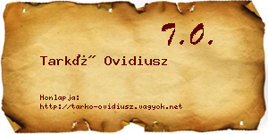 Tarkó Ovidiusz névjegykártya