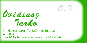 ovidiusz tarko business card